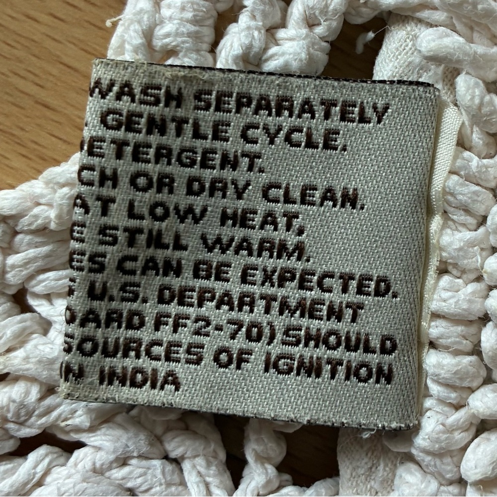 Bath Rug Mat Heathered Crochet Border 100% Cotton 20" x 32" Skid-Resistant Ivory - Picture 6 of 6